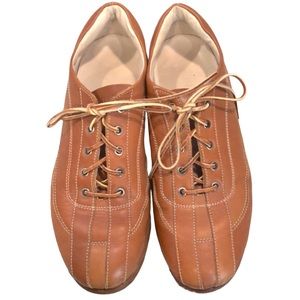 WALKING CO. LEATHER LACE UP CASUAL SHOES LIGHT CHESTNUT BROWN SIZE 11